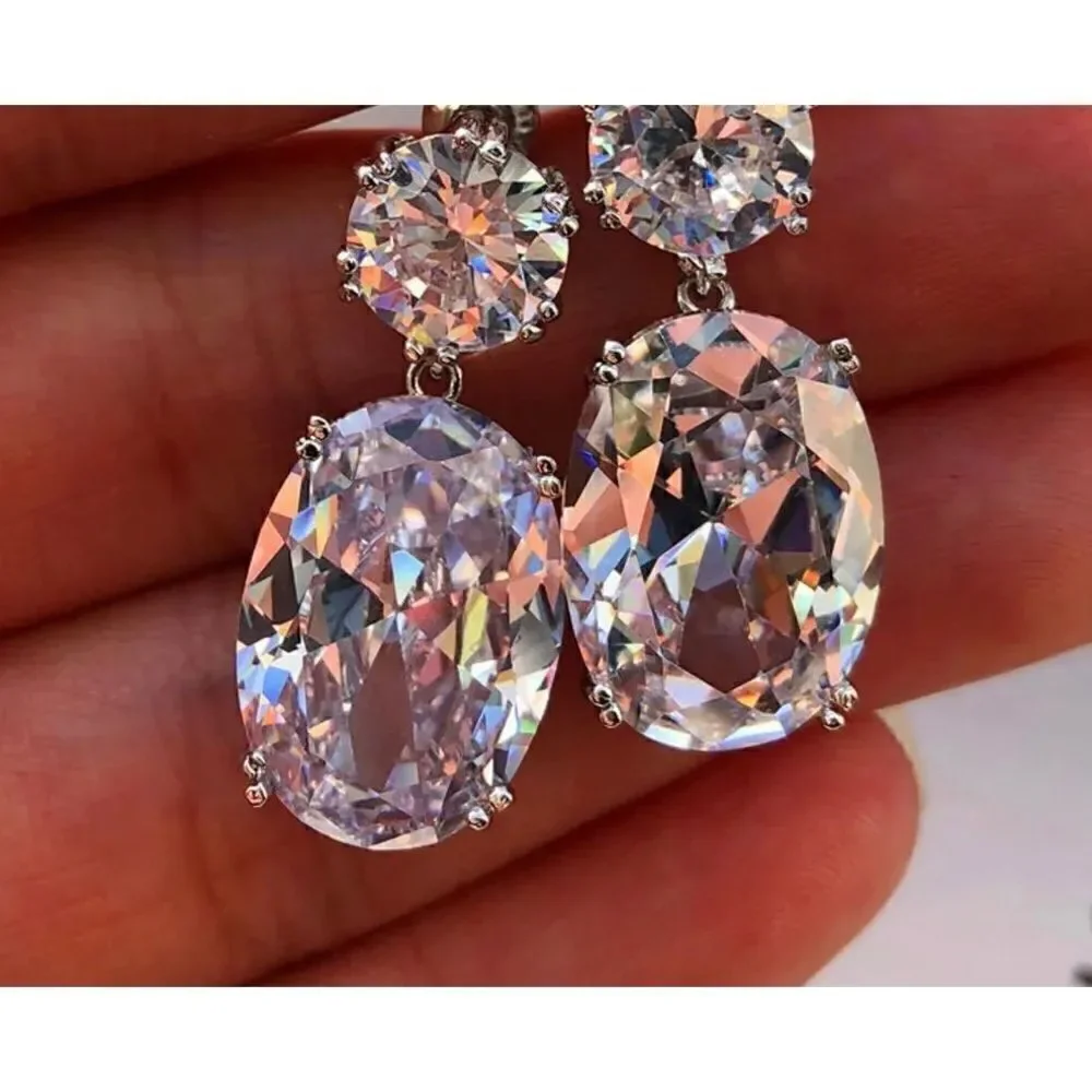 💖 Beautiful drop dangle sparkling crystal earrings 💖